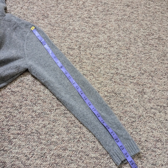 lafayette 148 new york 100% Cashmere Gray Turtleneck Knit Sweater Medium * Read - Picture 7 of 13